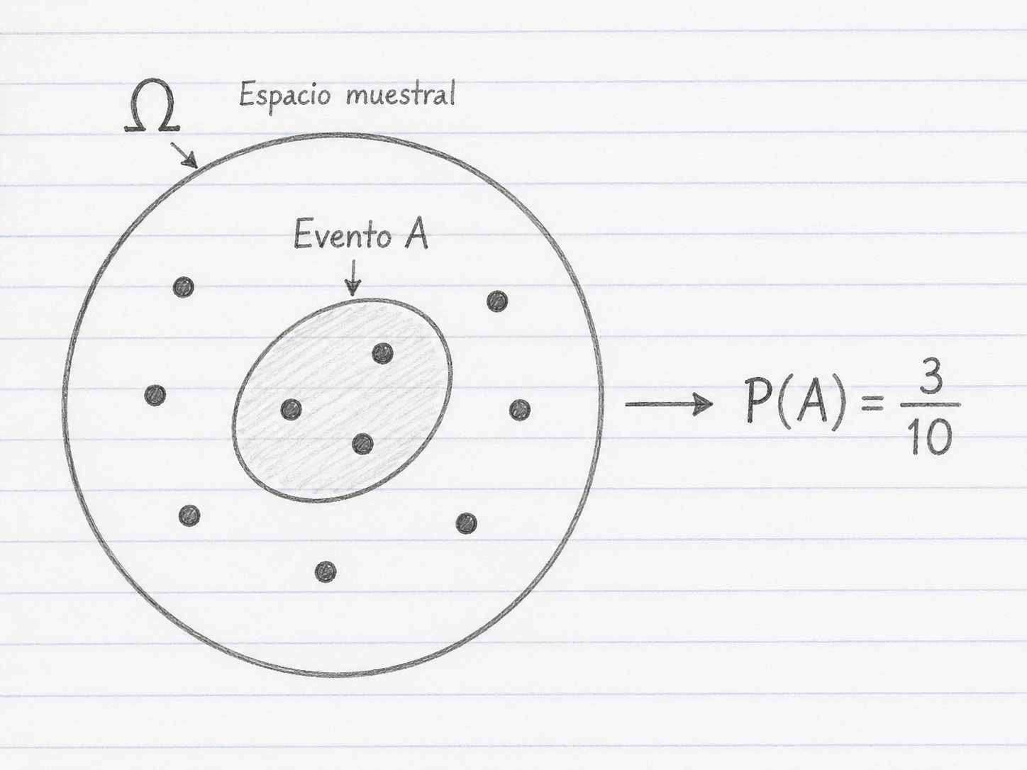 Diagrama espacio muestral y evento